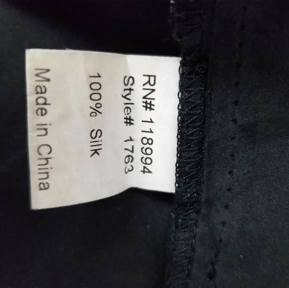 Piko 1988 Black Silk Short Dolman Sleeve Belted Mini Dress Size Medium - Picture 11 of 11